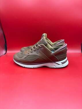 ZEBA Hands Free Men's Slip-On Sneakers Brown Leather Walking Shoes Size 12